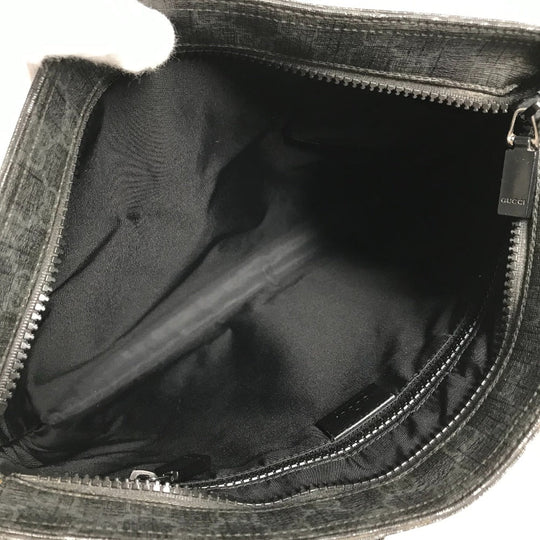 GUCCI Shoulder Bag 162904 GG Supreme Canvas black GG Supreme flat mens Used Authentic