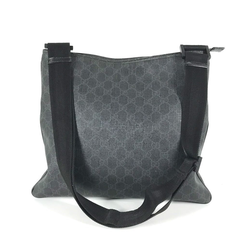 GUCCI Shoulder Bag 162904 GG Supreme Canvas black GG Supreme flat mens Used Authentic