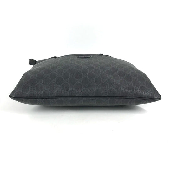 GUCCI Shoulder Bag 162904 GG Supreme Canvas black GG Supreme flat mens Used Authentic