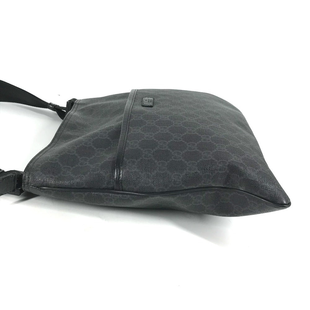 GUCCI Shoulder Bag 162904 GG Supreme Canvas black GG Supreme flat mens Used Authentic