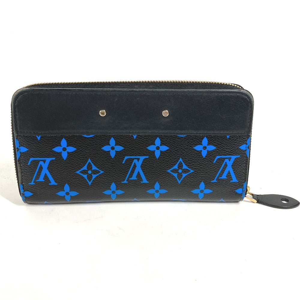 LOUIS VUITTON Long Wallet Purse M67235 Monogram canvas, leather Blue x black Monogram Zippy wallet mens Secondhand Authentic