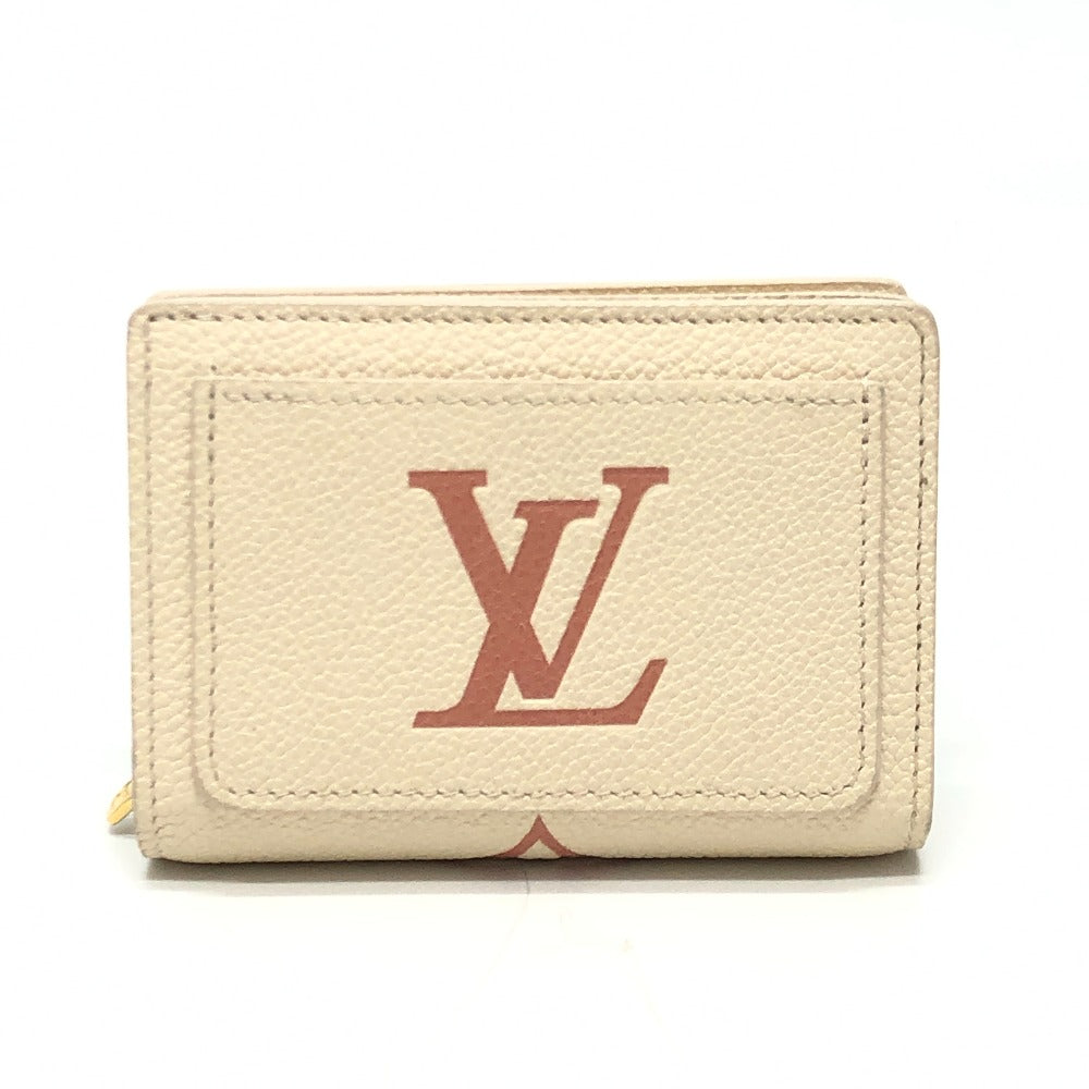 LOUIS VUITTON Folded wallet M81927 Monogram Ann Platt Leather beige Monogram Ann Platt Portefeuille Clare Women Used Authentic