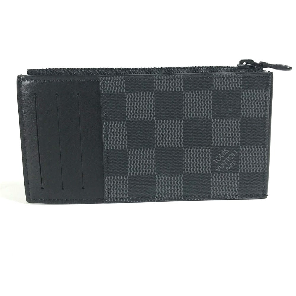 LOUIS VUITTON Coin case N60354 Damier Grafitto Canvas black Damier Grafitte Utility coin card holder mens Secondhand Authentic