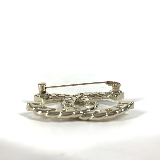 CHANEL Brooch metal gold 24P CC COCO Mark Women Used Authentic
