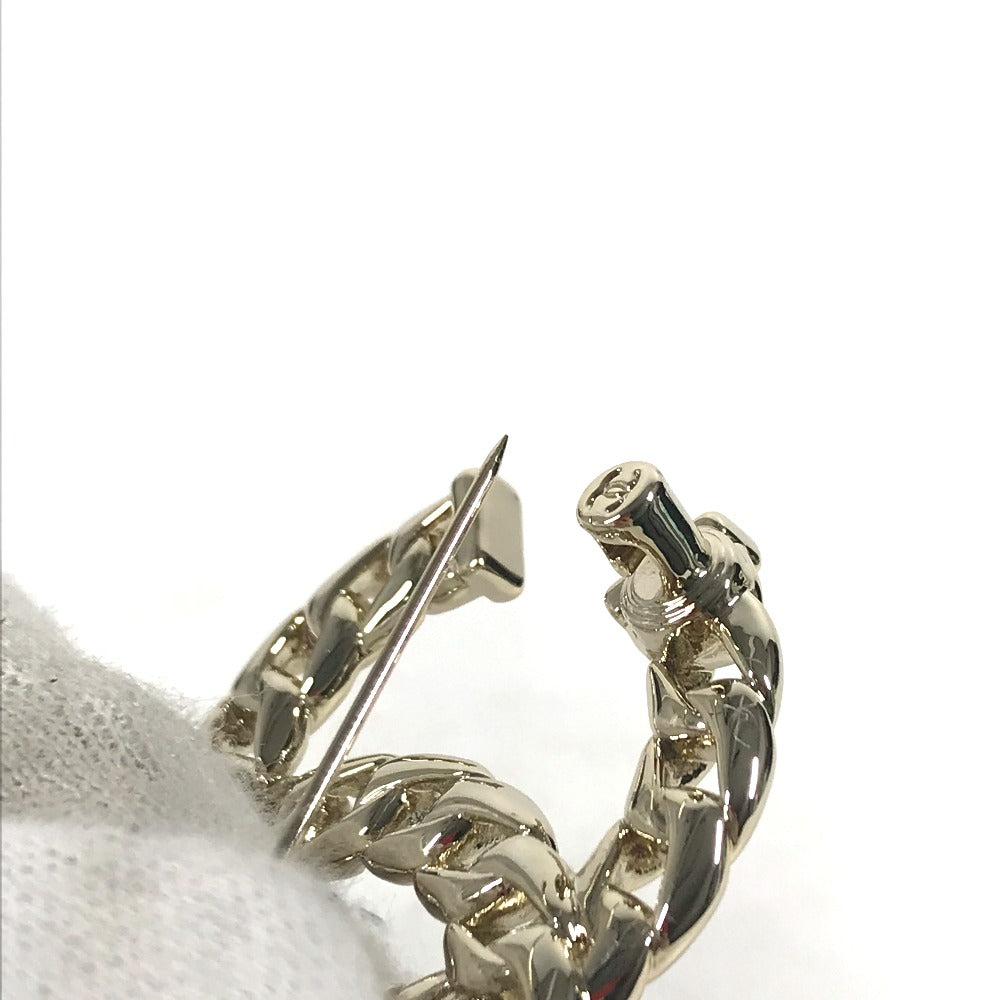 CHANEL Brooch metal gold 24P CC COCO Mark Women Used Authentic