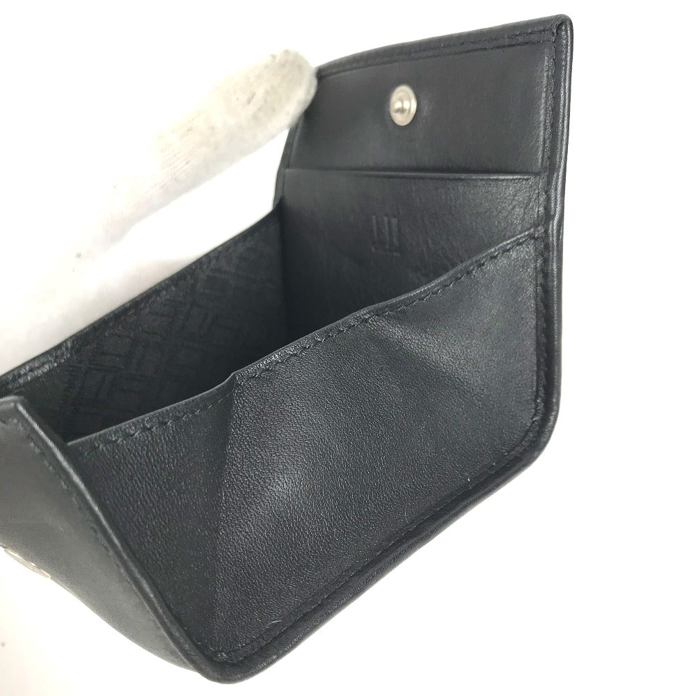 Dunhill Coin case leather black flap logo mens Used Authentic