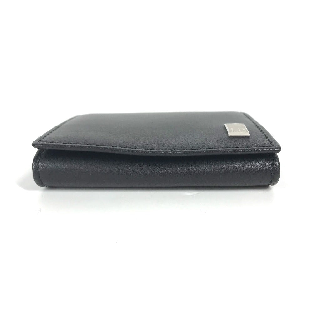 Dunhill Coin case leather black flap logo mens Used Authentic