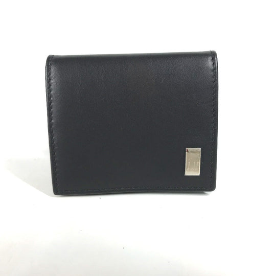 Dunhill Coin case leather black flap logo mens Used Authentic