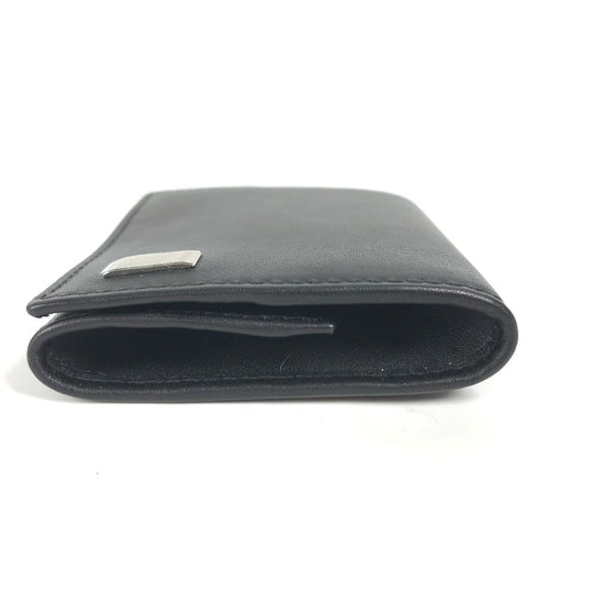 Dunhill Coin case leather black flap logo mens Used Authentic