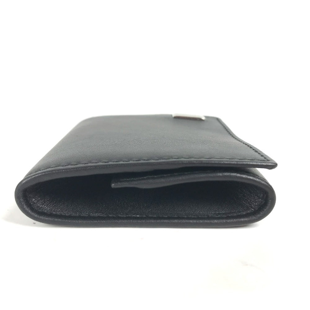 Dunhill Coin case leather black flap logo mens Used Authentic