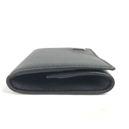 Dunhill Coin case leather black flap logo mens Used Authentic
