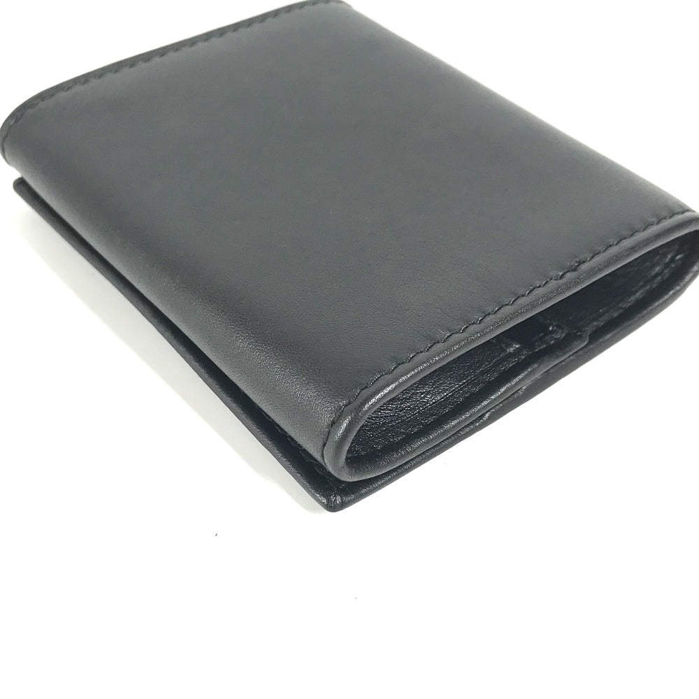 Dunhill Coin case leather black flap logo mens Used Authentic