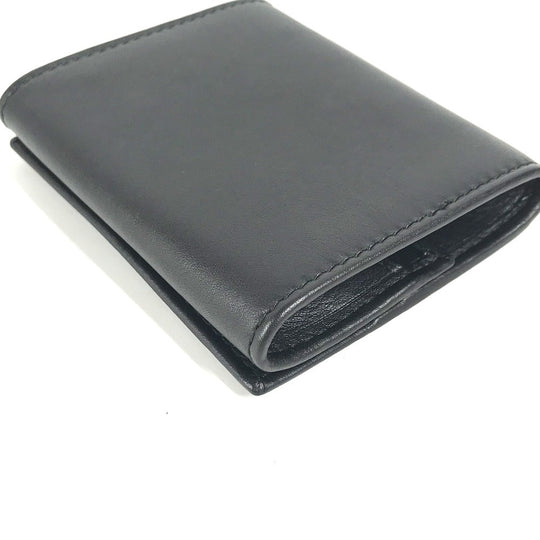 Dunhill Coin case leather black flap logo mens Used Authentic