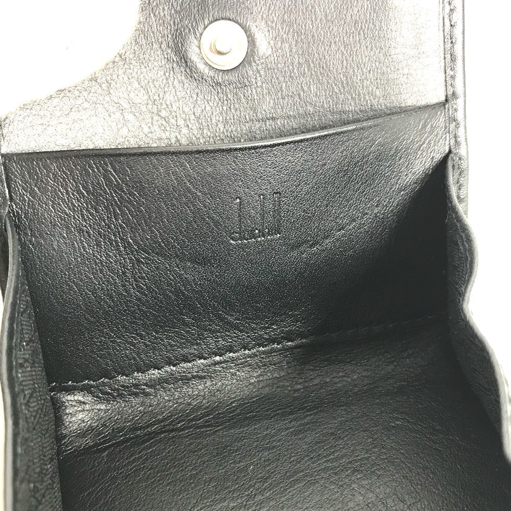 Dunhill Coin case leather black flap logo mens Used Authentic