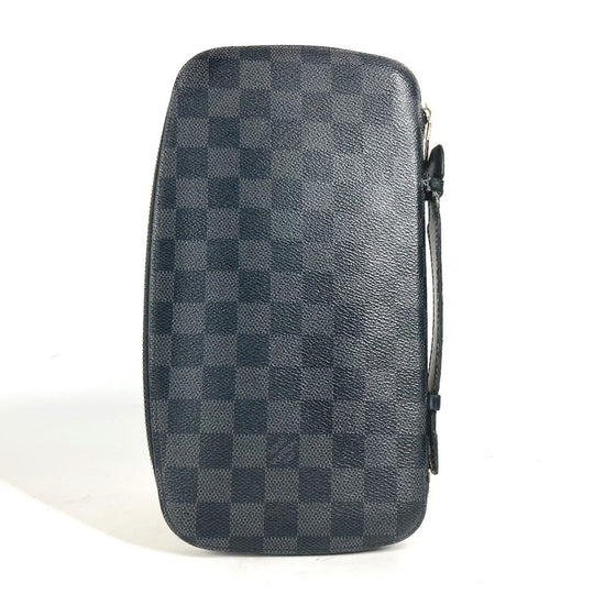 LOUIS VUITTON Long Wallet Purse N48255 Damier Grafitto Canvas black Damier Grafitte Atholl Organizer mens Used Authentic