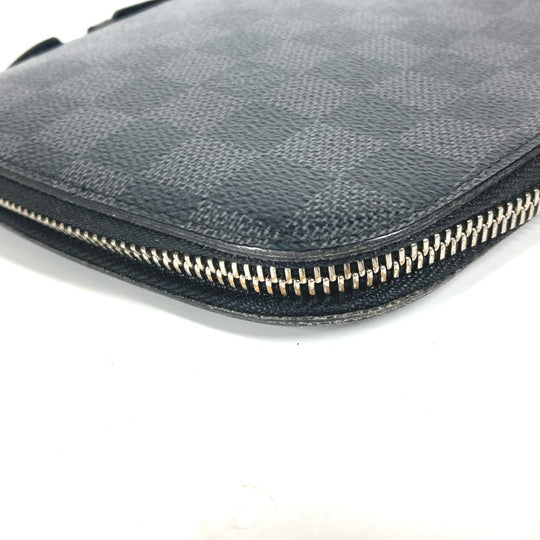 LOUIS VUITTON Long Wallet Purse N48255 Damier Grafitto Canvas black Damier Grafitte Atholl Organizer mens Used Authentic