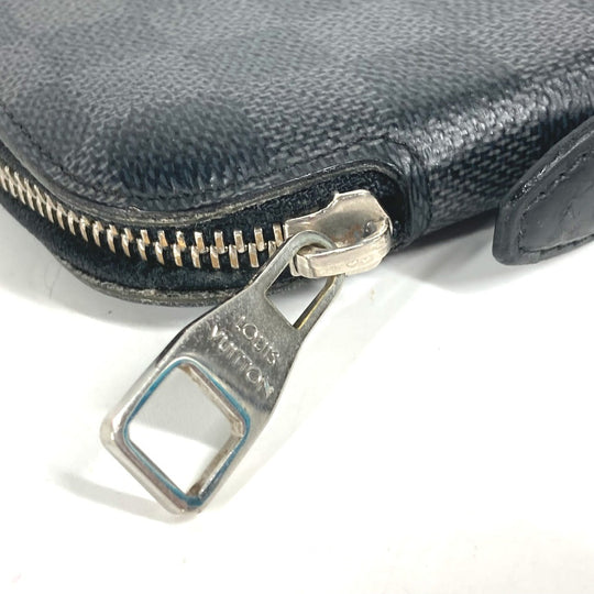 LOUIS VUITTON Long Wallet Purse N48255 Damier Grafitto Canvas black Damier Grafitte Atholl Organizer mens Used Authentic