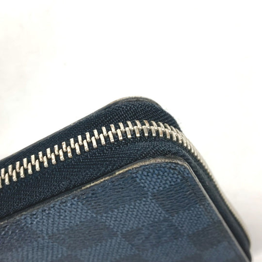 LOUIS VUITTON Long Wallet Purse N64013 Damier Cobalt Canvas Navy America's Cup 2017 Limited Zippy Organizer mens Used Authentic