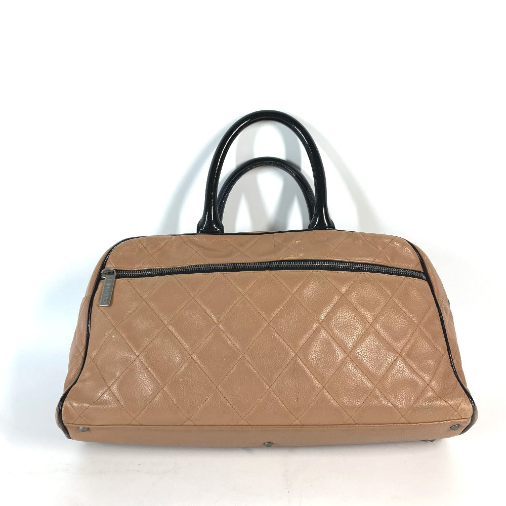 CHANEL Boston Duffel bag Caviar skin Beige type Sports bag logo quilting Women Used Authentic