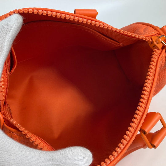 LOUIS VUITTON Handbag M20930 Taurillon Clemence Leather Orange Monogram Keepall  bandouliere25 mens Used Authentic
