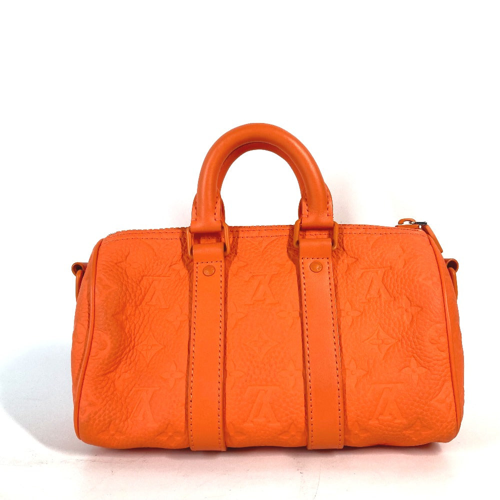 LOUIS VUITTON Handbag M20930 Taurillon Clemence Leather Orange Monogram Keepall  bandouliere25 mens Used Authentic