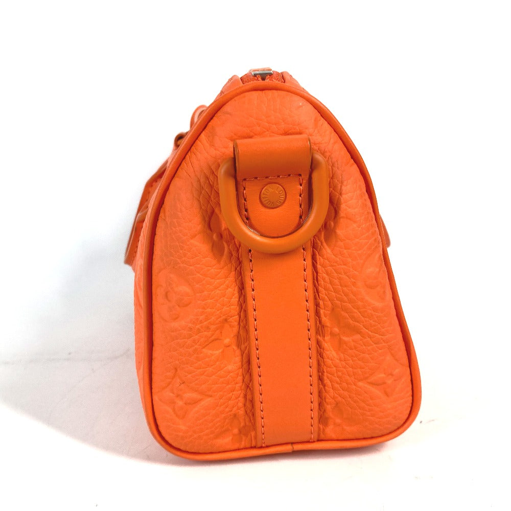 LOUIS VUITTON Handbag M20930 Taurillon Clemence Leather Orange Monogram Keepall  bandouliere25 mens Used Authentic