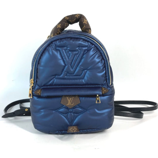 LOUIS VUITTON Backpack M21060 Nylon, Monogram Canvas Navy monogram palm springs Backpack MINI