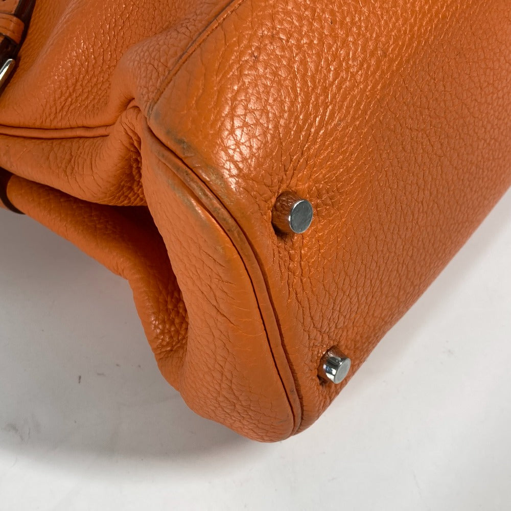 HERMES Handbag Taurillon Clemence Orange Atlas 35 Women Used Authentic