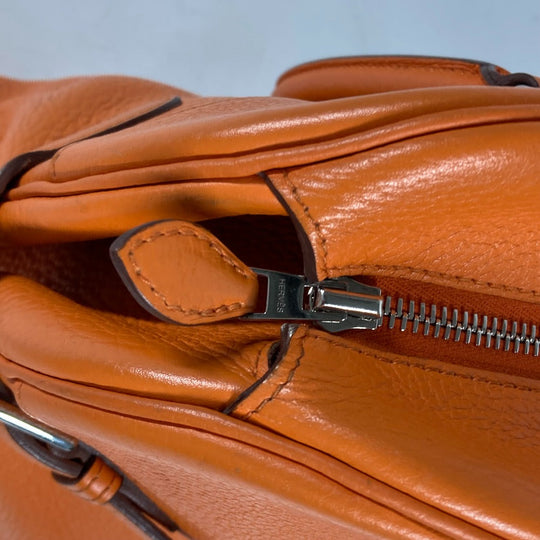 HERMES Handbag Taurillon Clemence Orange Atlas 35 Women Used Authentic