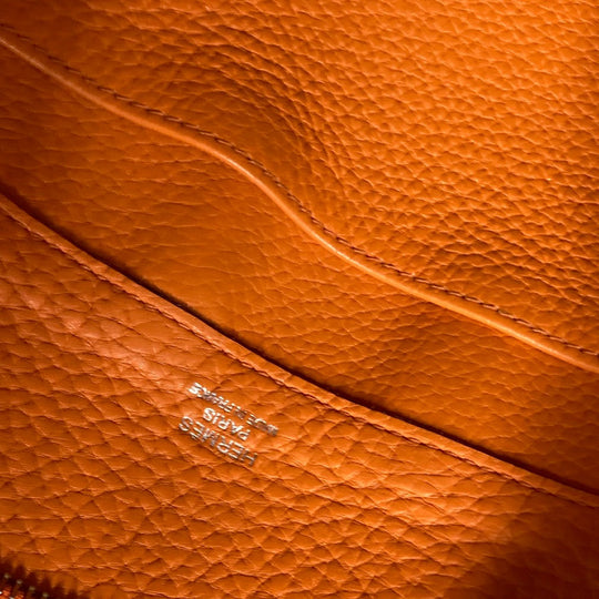 HERMES Handbag Taurillon Clemence Orange Atlas 35 Women Used Authentic
