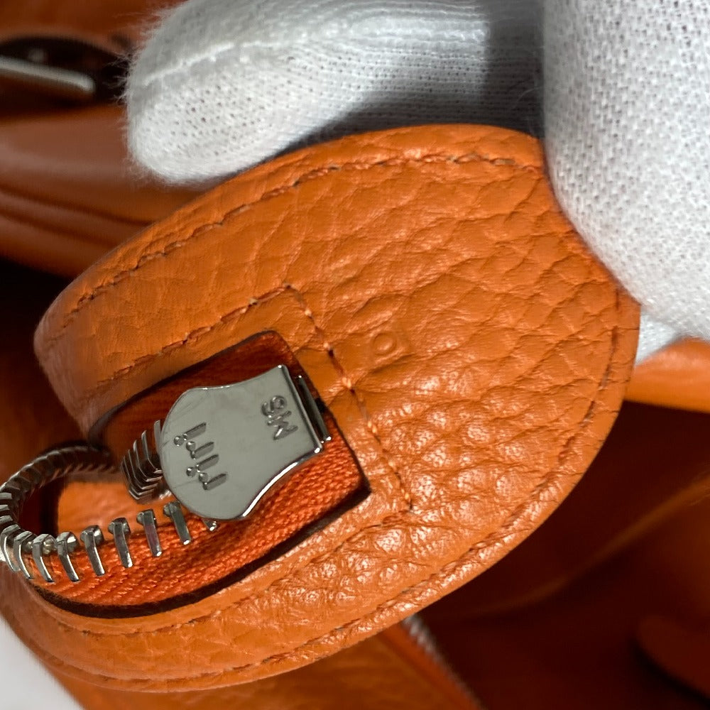 HERMES Handbag Taurillon Clemence Orange Atlas 35 Women Used Authentic