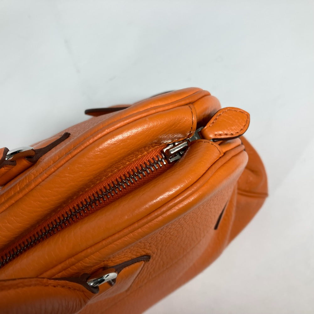 HERMES Handbag Taurillon Clemence Orange Atlas 35 Women Used Authentic