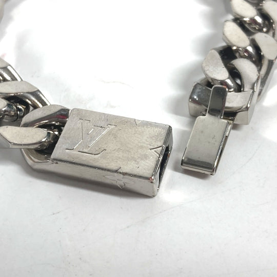 LOUIS VUITTON bracelet M62486 metal Silver Chain bracelet monogram mens Used Authentic