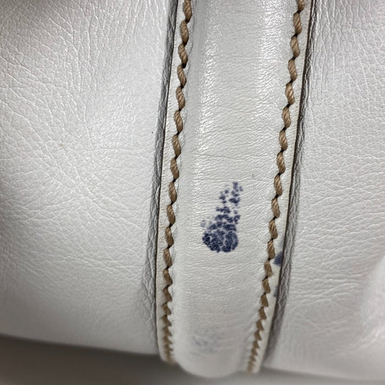 GUCCI Handbag 170009 leather white Double G GG Women Used Authentic