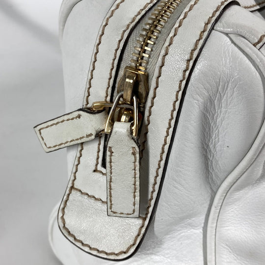 GUCCI Handbag 170009 leather white Double G GG Women Used Authentic