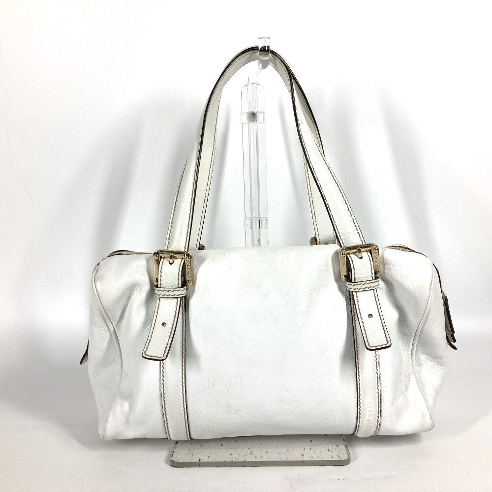 GUCCI Handbag 170009 leather white Double G GG Women Used Authentic