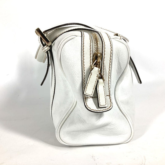 GUCCI Handbag 170009 leather white Double G GG Women Used Authentic