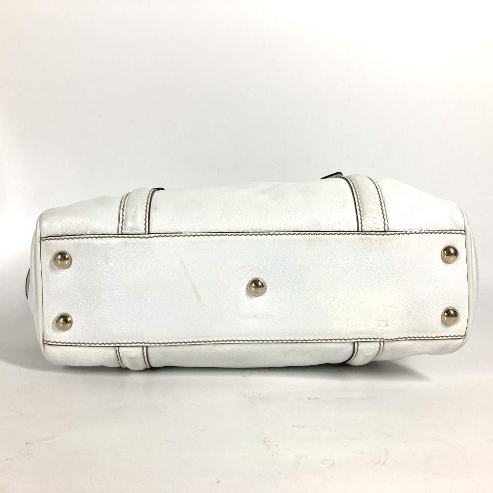 GUCCI Handbag 170009 leather white Double G GG Women Used Authentic