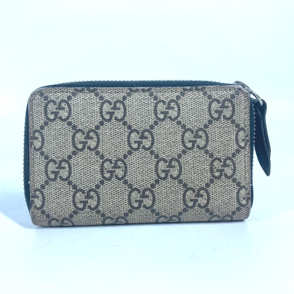GUCCI Coin case 451276 GG Supreme Canvas beige GG Supreme Tiger Tiger mens Used Authentic