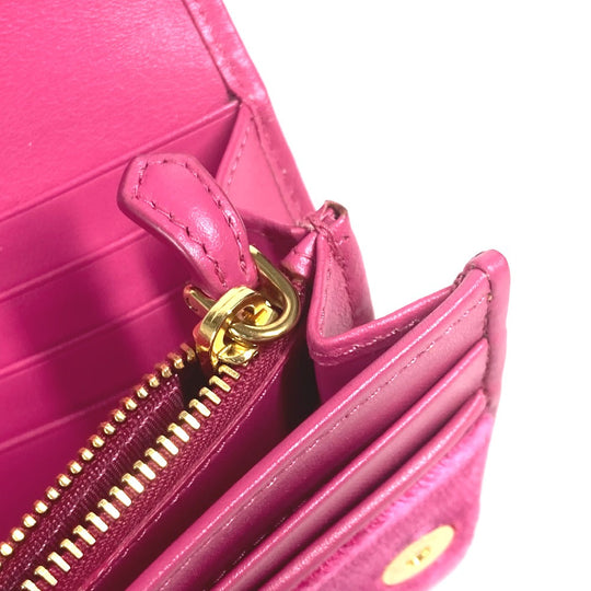 PRADA Long Wallet Purse 1MH019 velvet pink Long wallet logo Women Used Authentic