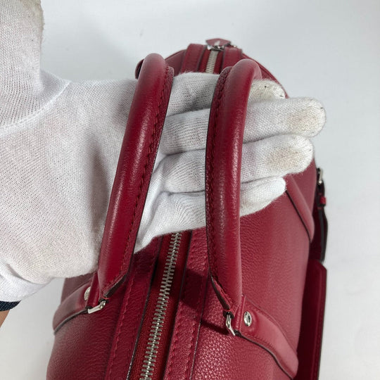 LOUIS VUITTON Handbag M94341  Voca Stains all leather Red Parnasea SC Bag PM Women Used Authentic