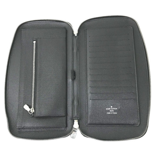 LOUIS VUITTON Long Wallet Purse M30652 Taiga Leather black Taiga Organizer Atoll