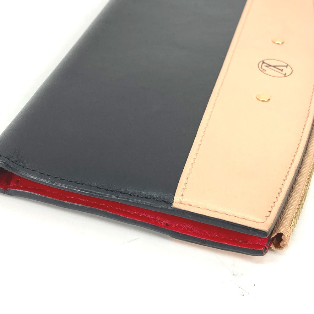LOUIS VUITTON Long Wallet Purse M67231 leather black By color Portefeuille Steamer Women Used Authentic