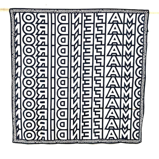 FENDI scarf FXT091 silk black MARC JACOBS Marc Jacobs collaboration logo unisex(Unisex) Used Authentic
