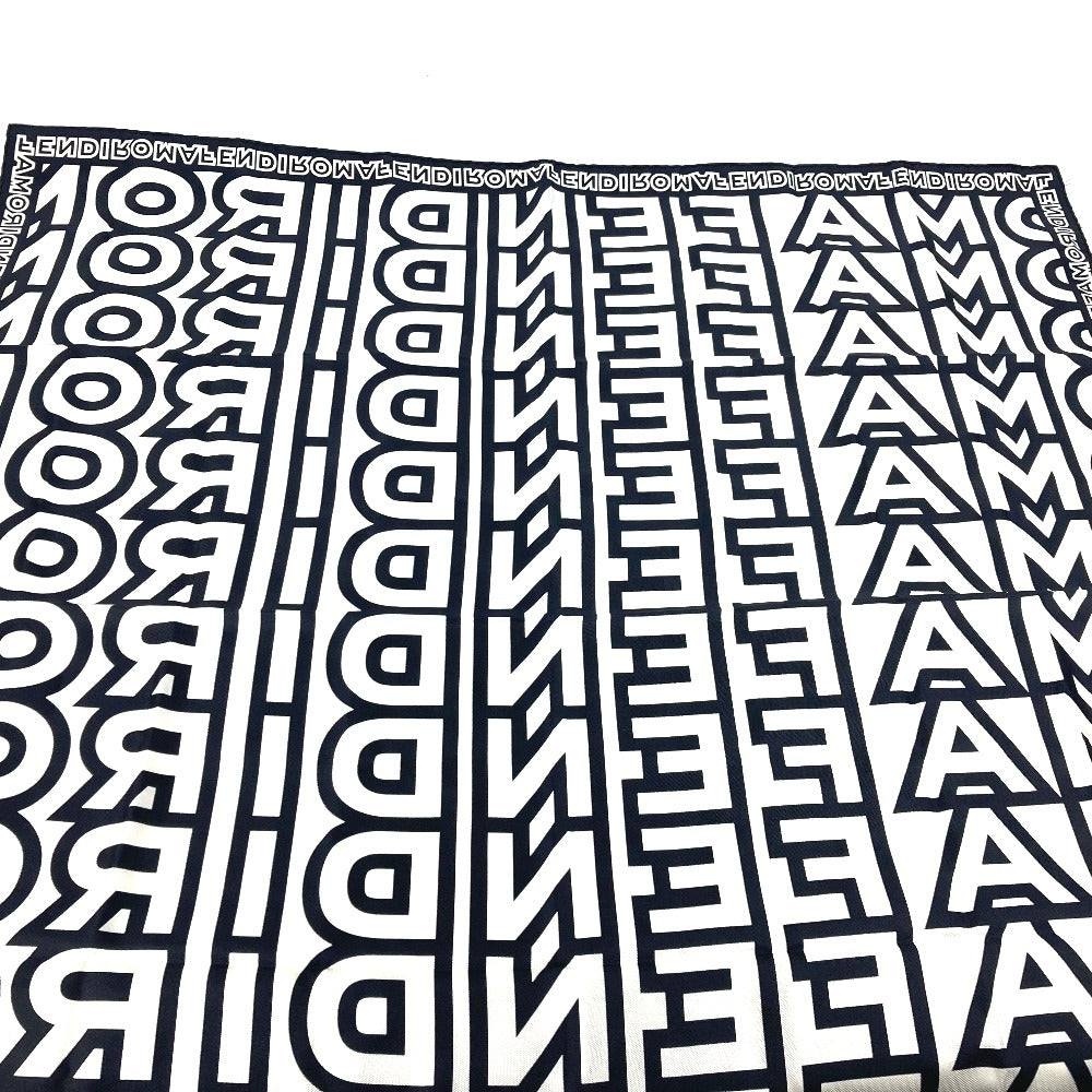 FENDI scarf FXT091 silk black MARC JACOBS Marc Jacobs collaboration logo unisex(Unisex) Used Authentic