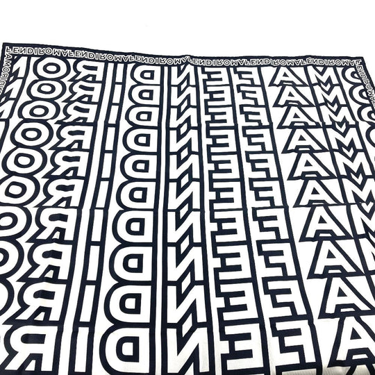 FENDI scarf FXT091 silk black MARC JACOBS Marc Jacobs collaboration logo unisex(Unisex) Used Authentic
