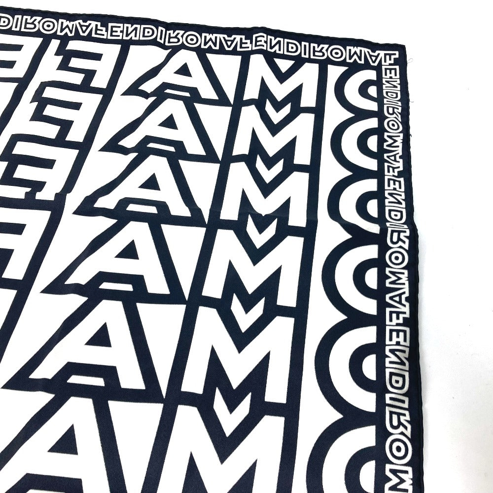 FENDI scarf FXT091 silk black MARC JACOBS Marc Jacobs collaboration logo unisex(Unisex) Used Authentic