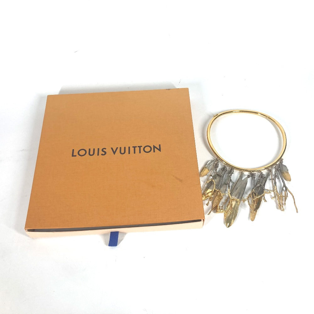 LOUIS VUITTON Necklace MP2409 metal gold Feather Necklace Women Used Authentic