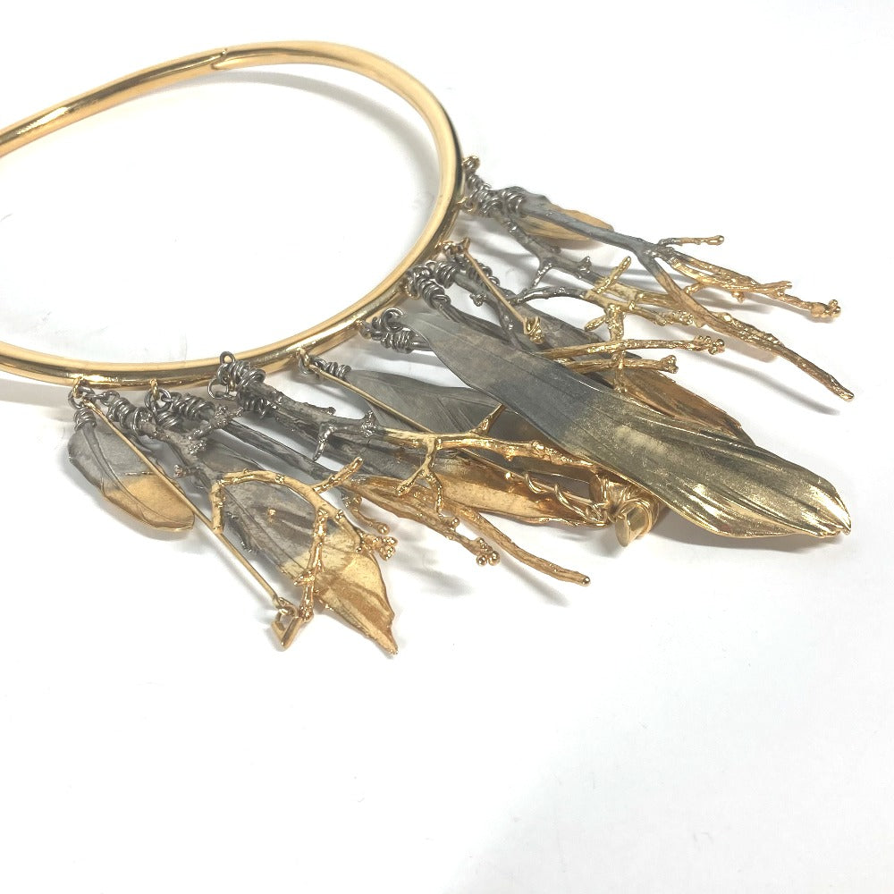 LOUIS VUITTON Necklace MP2409 metal gold Feather Necklace Women Used Authentic