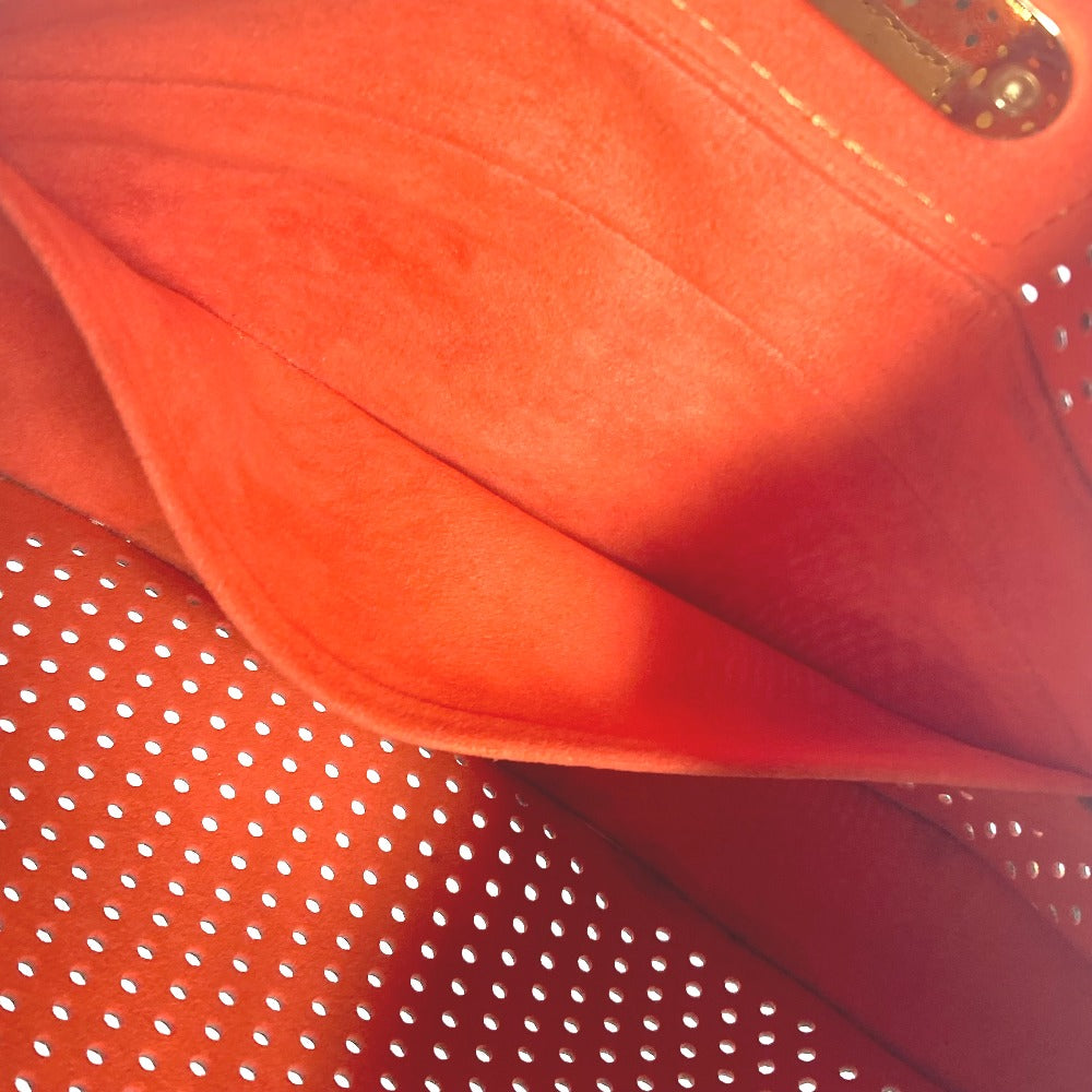 HERMES Tote Bag canvas Red Sac de Pansage Groom Women Used Authentic